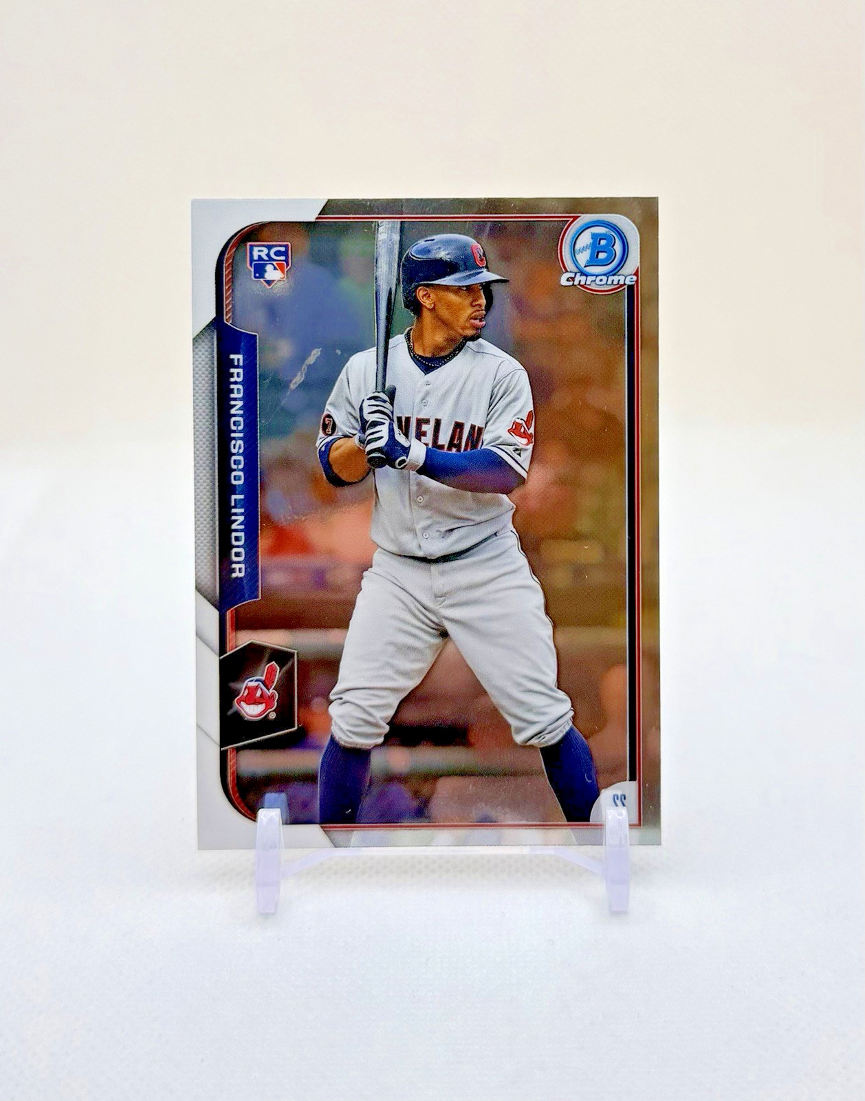 FRANCISCO LINDOR RC TRUE ROOKIE BASE — 2015 Bowman Chrome 89 Cleveland Guardians