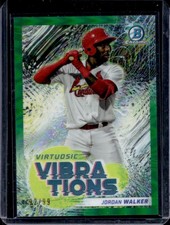 2022 Bowman Jordan Walker Virtuosic Vibrations Chrome Green Refractor #/99