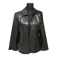 Black Vintage Leather Jacket With Zipper