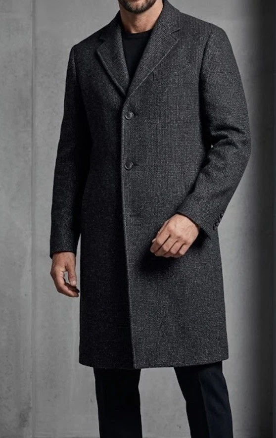THE KOOPLES MEN’S ELEGANT WOOL BLEND COAT BLACK SPACKLE GRAY SIZE S NWT  $745 image 1