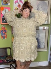 ASOS Edition Fully Beaded Dress Beige New With Tags Size 12