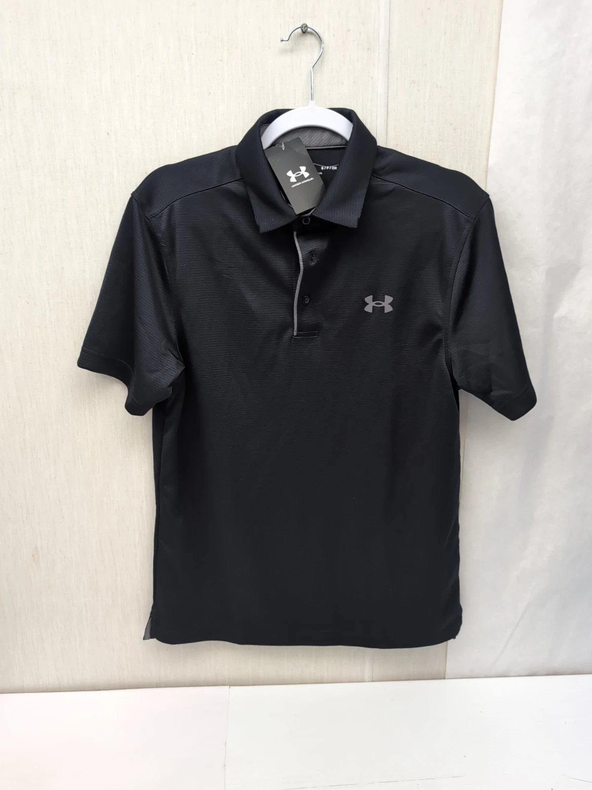 Under Armour Men's UA Rival Athletic Pullover SS Sz 2XL Polo Black AM12