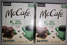 McCafe (2-PACK) LIMITED EDITION K-Cup Coffee 48 Pods *IRISH MOCHA* Exp. 03/26