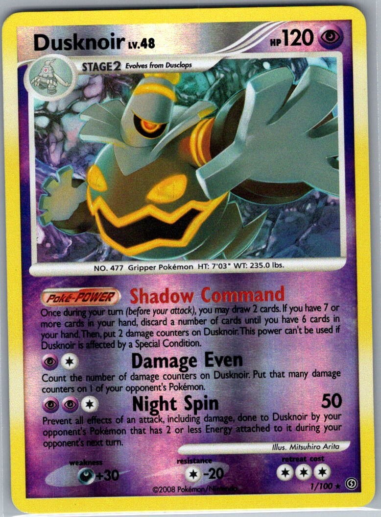 Dusknoir 1/100 Reverse Holo Stormfront - Pokemon Card - NM