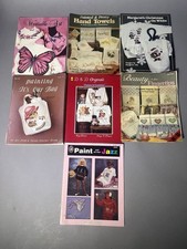 Tole Painting on Fabric Craft Book 7 Lot Folk Art Country Patterns Vintage 90s