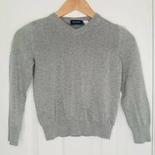 THE CHILDREN  S PLACE Boys Gray V-Neck Cotton Sweater Size 5/6 Classic Cozy