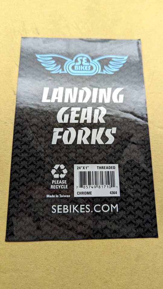 SE Racing BMX 24" HORQUILLA TREN DE ATERRIZAJE para 1" Roscado vieja escuela CROMO CrMo NUEVO Foto 3 de 4