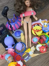 Girls Junk Drawer Lot Doll Toys Accessories Rings Glasses Figurines Mixed