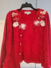 Christmas cardigan sweater with Santa