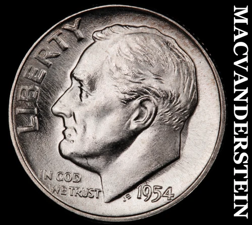 1954 Silver Roosevelt Dime - Choice Gem Brilliant Unc  Lustrous  #i7592