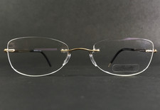 Silhouette Eyeglasses Frames 4300 20 6051 Titan Gold Rimless Cat Eye 51-19-140