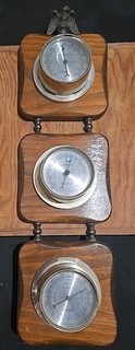 Vintage Springfield Bald Eagle Weather Station Thermometer Barometer Hygrometer
