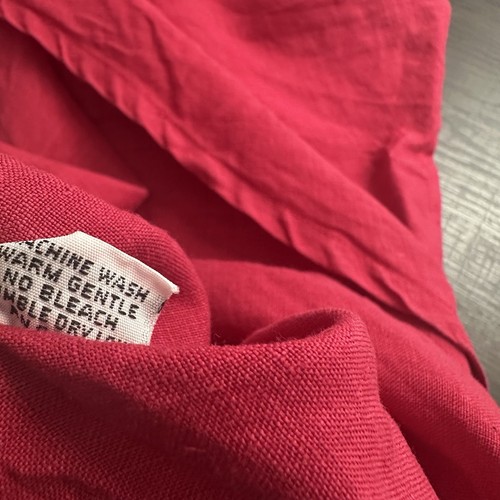 Bryn Walker Heavy Linen Duster Tunic Top Womens L Red Lagenlook Artsy Fall - Picture 10 of 14