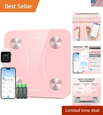 Digital Bathroom Scale with BMI & Body Fat Analysis - 400 lbs - Pink