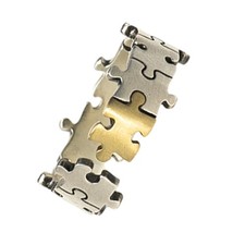 Charming Gold Plated Jigsaw Rings Puzzle Shaped Couple Rings Jewelry for Parties