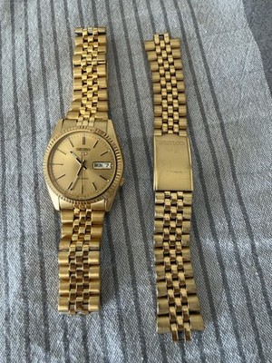 Seiko 5 President SNXJ94 Automatik 7S26 Gold dayjust daydate  Jubileeband
