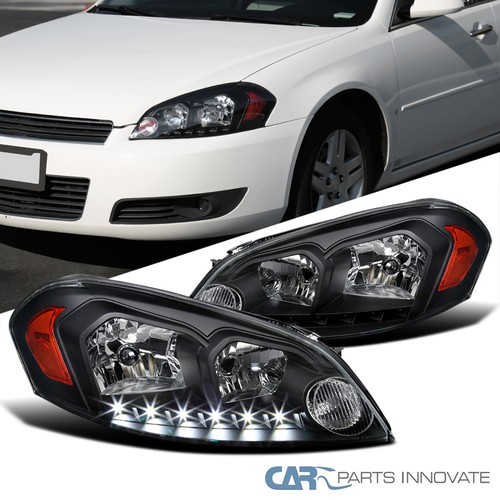 Black Headlights Fits 2006-2013 Chevy Impala 06-07 Monte Carlo Lamps