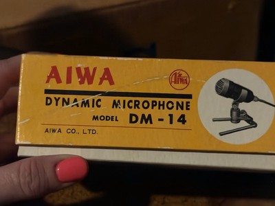 AIWA DM-14 ダイナミックマイク Vintage Aiwa DM-14 Dynamic Microphone 50k Ohm Bullet Mic with Box