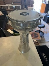 MEINL Engraved Aluminum Doumbek Hand Drum w/Padded Carrying Case