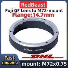 Fuji GFX lens to M72 adapter for thread industrial camera GFX-M72 Flange:14.7mm