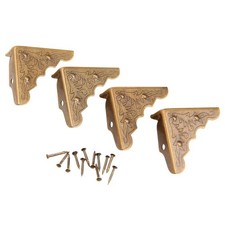 8Pcs Antique Brass Jewelry Box Corner Case Chest Corner Protector Guard Edge ...
