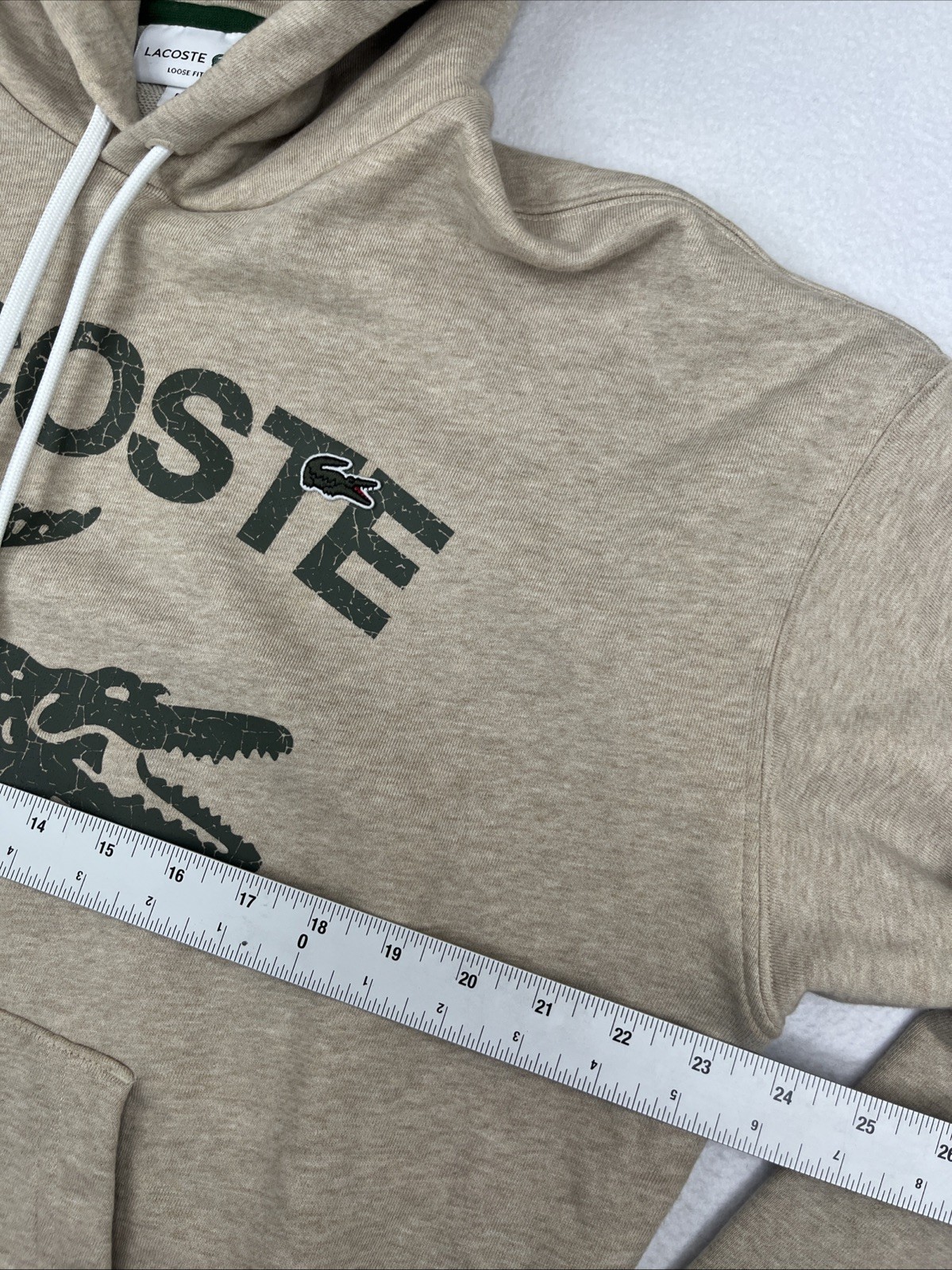 Lacoste Men's M Sweatshirt Hooded Loose Fit Crocodile Pullover Heather Cavaliere thumbnail 4