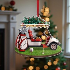 Personalized Golf Cart Bag Christmas Ornament Golfer Sports Player Gift