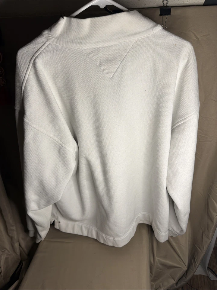 Tommy Hilfiger Mens White 1/4 Zip Long Sleeve Sweater XL Vintage 90s Preppy - Image 4 of 4