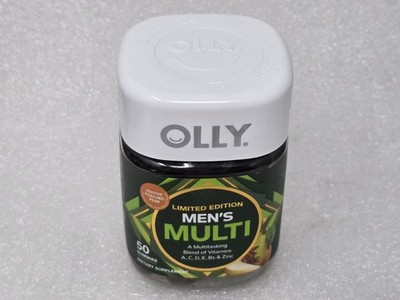 Olly Mens Multi Vitamin Gummies  A C D E Bs & Zinc 50 Festive Poached Pear
