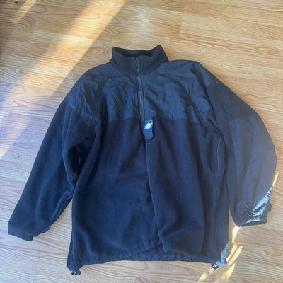 US Navy Black Full Zip Polartec Fleece Jacket Size XXL Long