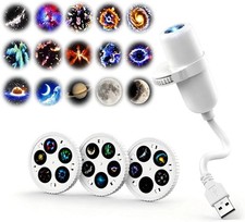 Plug and Play HD Star Projector Night Light, USB Galaxy Ocean Ceiling Projector