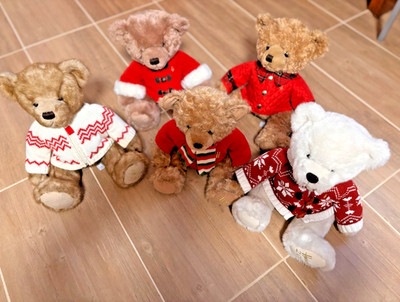 Harrods Teddybären Set 2010-2014 - 5 Stück - Sammler Jahresbären Serie