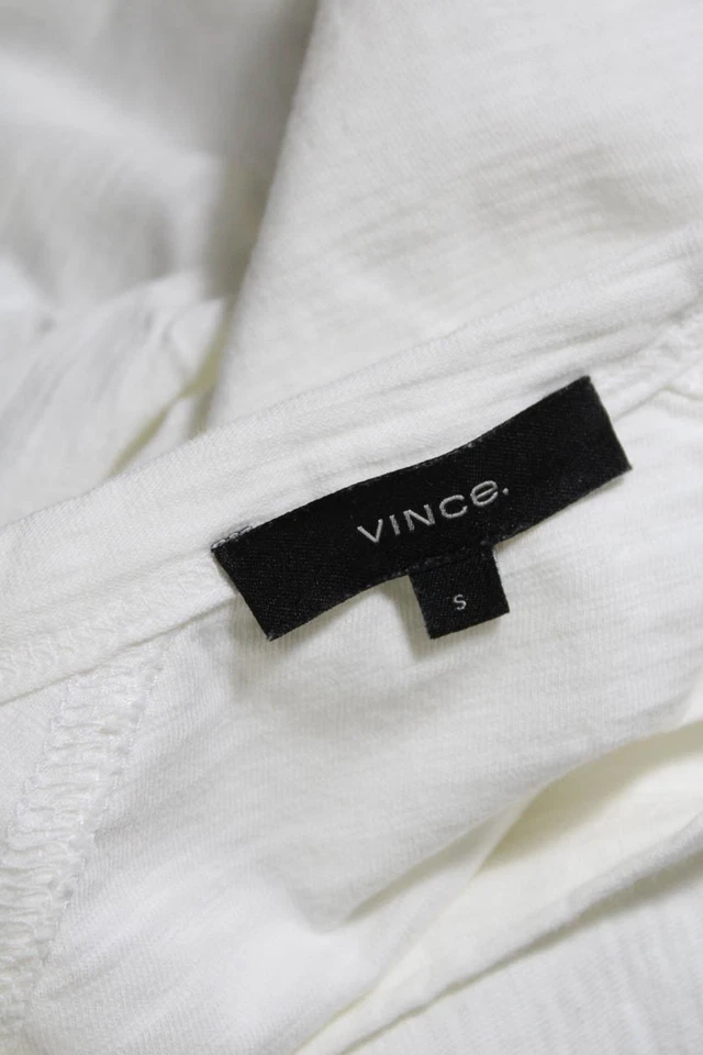 Vince мужской длинные рукава ворота пуловер футболка белый хлопок размер маленький - Изображение 4 из 4