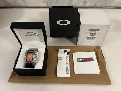 NEW OAKLEY WARRANT COPPER FACE STAINLESS STEEL MEN'S SWISS WATCH- W/BOX & MANUAL