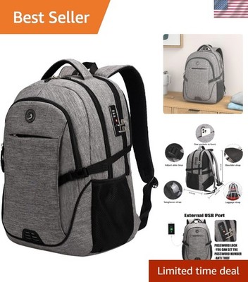 Water-Resistant Anti-Theft Backpack with USB Port - Ideal for College or Work