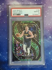 POP 1!!! 2024 PANINI SELECT #140 NIKOLA JOKIC GREEN DISCO /5 PSA 10