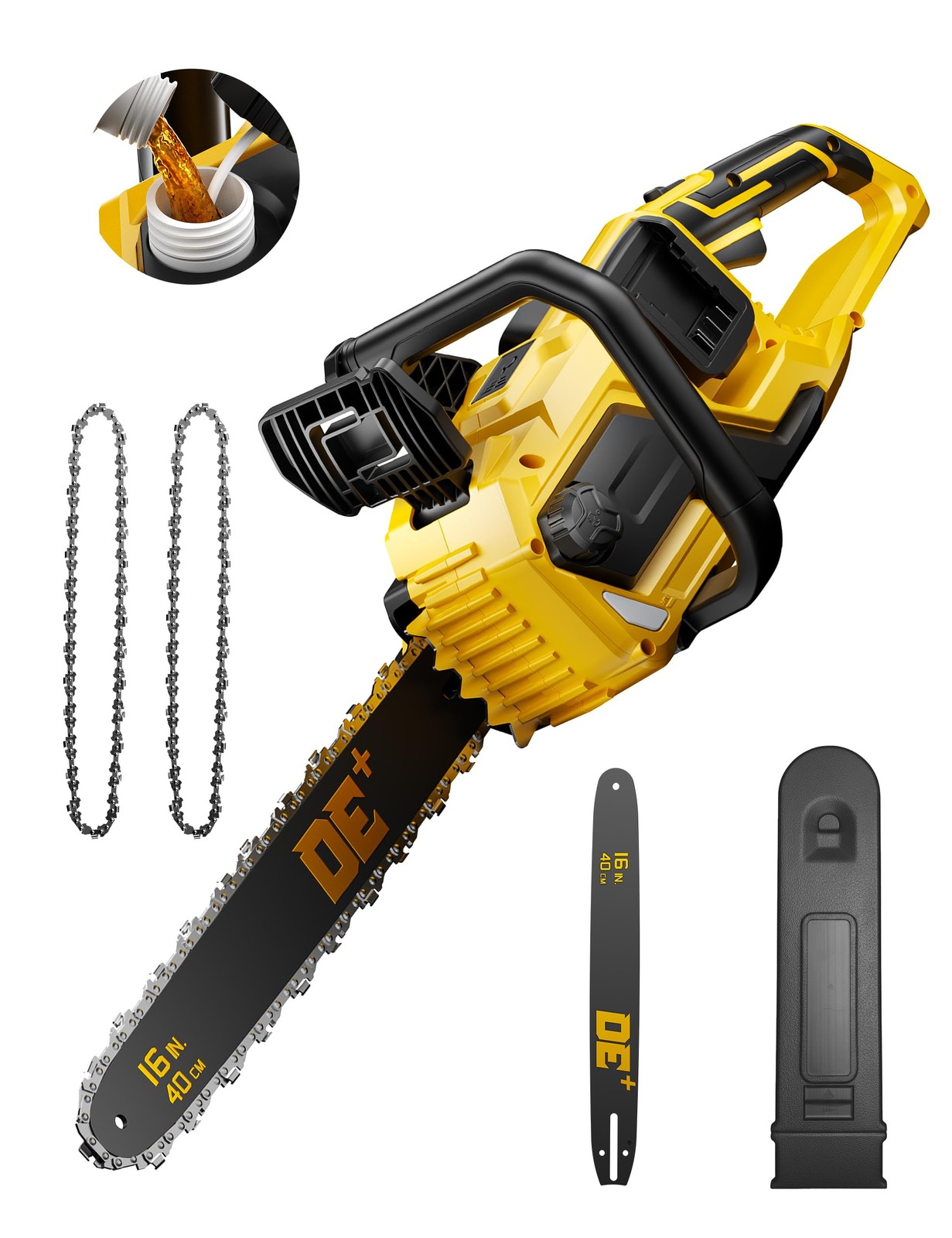 16" 40V Cordless Electric Chainsaw, for DeWalt 20V Max Batte