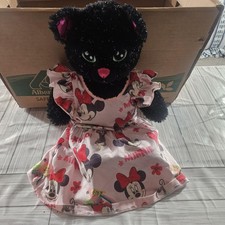 Build-A-Bear Workshop Black Cat Plush Minnie Mouse Dress Stuffed Animal Toy