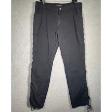 Punk Rave Men Black Gothic Punk Metallic Straight Pants Lace Casual Trousers