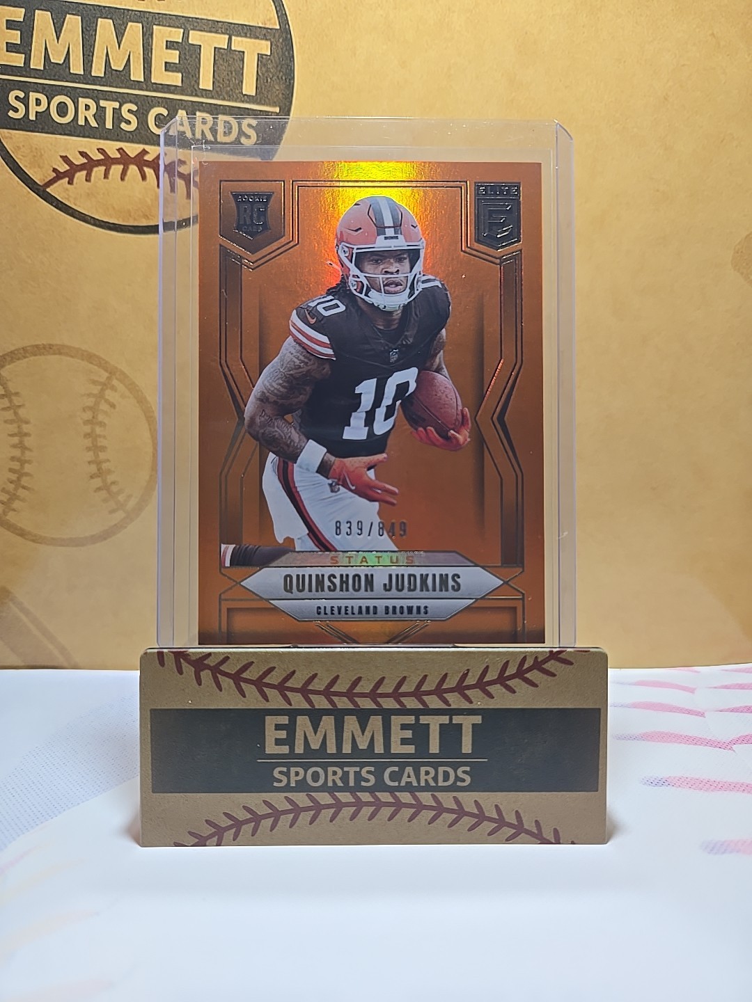 2025 Panini Donruss Elite Quinshon Judkins Status Metallic Orange RC /849 #121