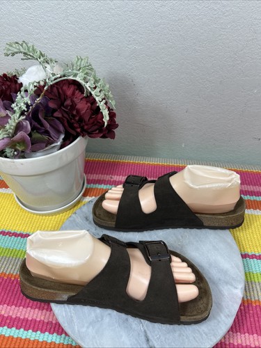 Sandalias Betula By Birkenstock Arizona Cuero Marrón Unisex EU 38 US L7 M5 - Imagen 8 de 13