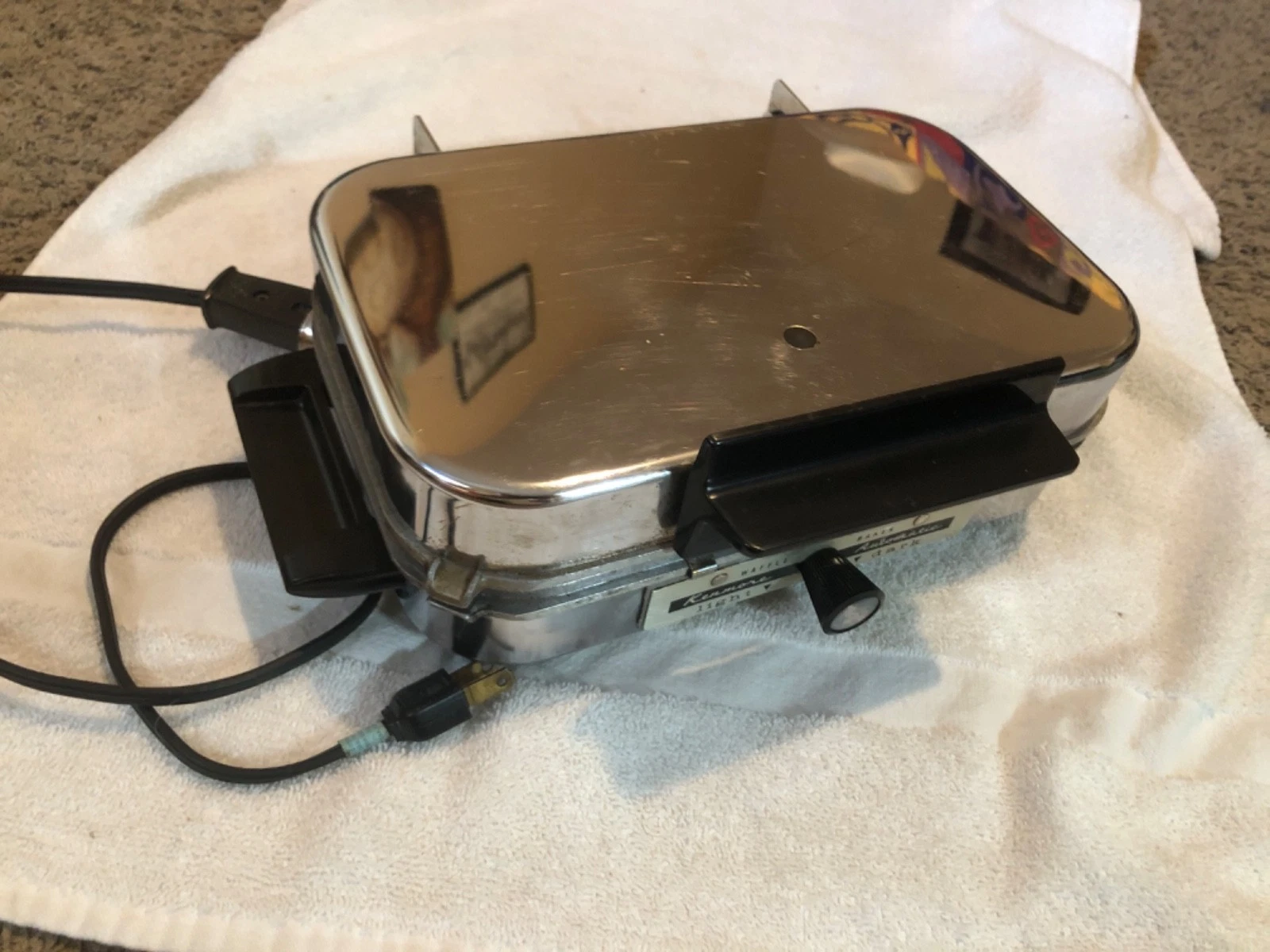 VTG Sears/Kenmore Art Deco Grill Waffle Baker Reversible Plates