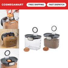Airtight Food Storage Canister Set - 2-Piece Clear Plastic Kitchen Organizer for