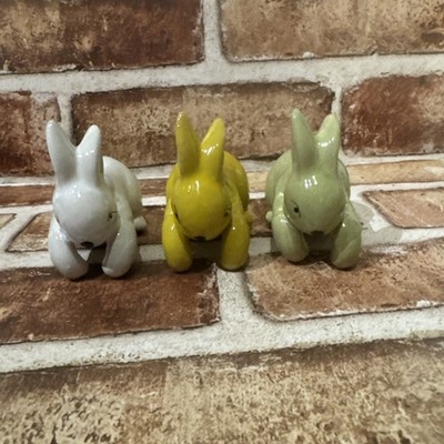 Lot of 3 Ceramic Pot Sitters and/or decor/Rabbits