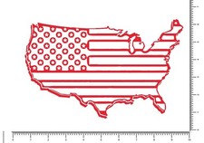 Patriotic USA Map American Flag Die Cut Vinyl Sticker Decal - USA Made 9"x5.8"