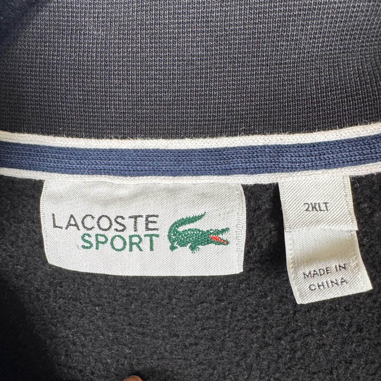 Lacoste Sport Sweatshirt Mens 2XLT Black Full Zip Jacket Athletic Lounge Preppy  thumbnail 7