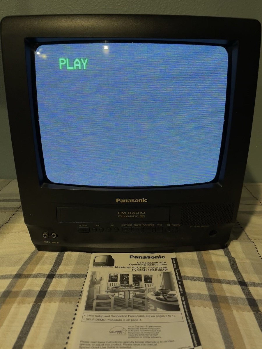 Vintage Panasonic PV-C1321 TV/VCR 13”Combo Gaming Television