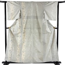 Beige Silk Kimono S 158cm Length 62.5cm Sleeve Used Good Condition