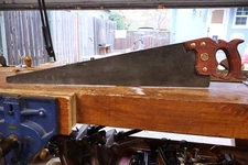 Henry Disston No. 12 Hand Saw, 7 PPI Rip, 26", 1917-1940 Medalion, Mahogany Ship