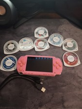 Sony PSP 1003 Pink Console + Charger & 8 Games Bundle - Tested